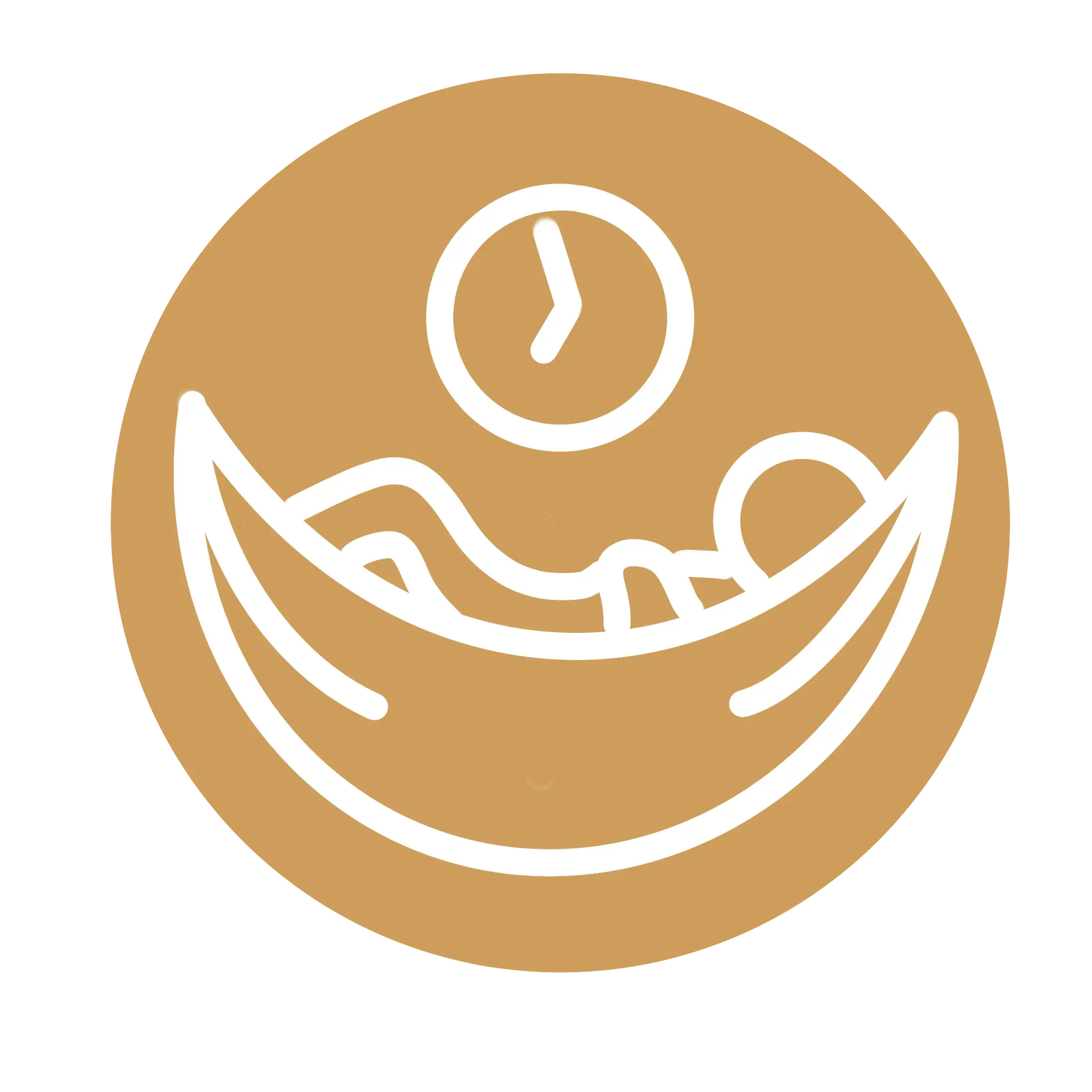 Recovery Graphic, clock and figure laying